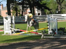 Caroline jumping with Beamer